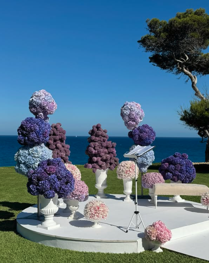 Hydrangea topiary above the sea